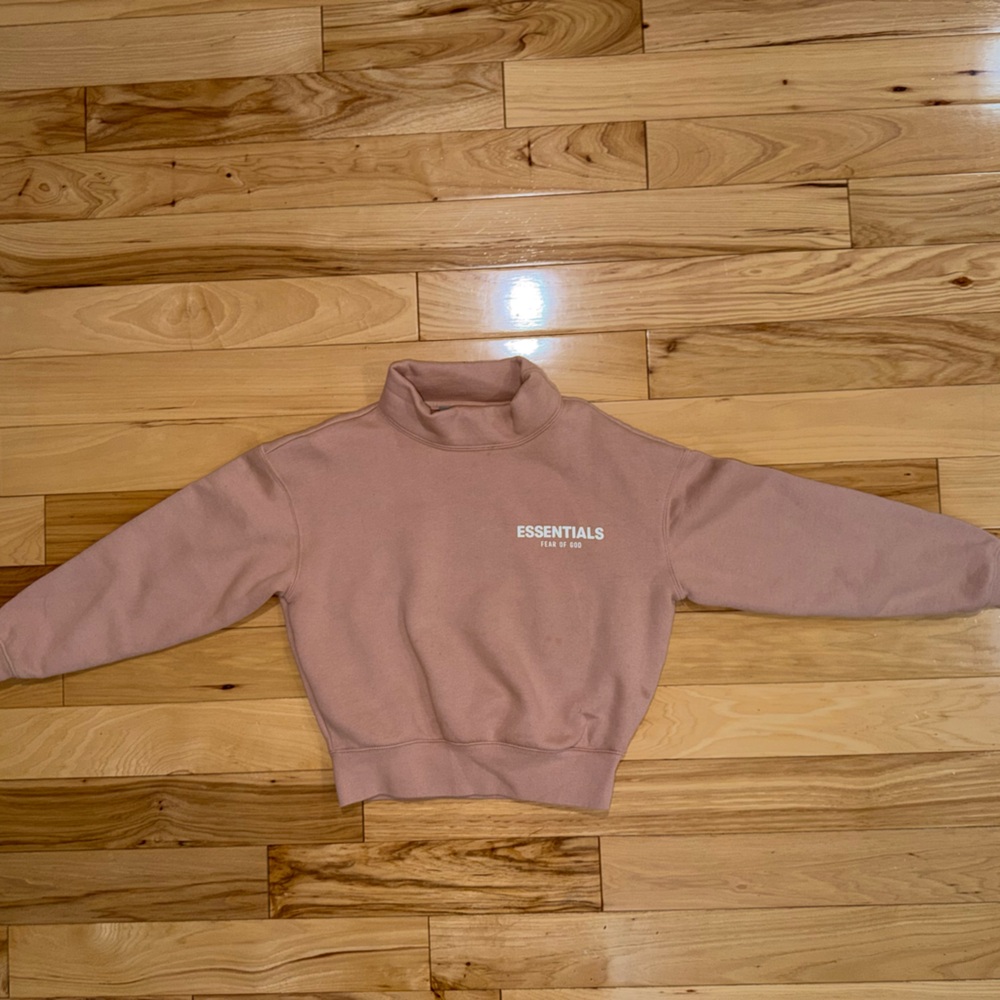 Essentials kids cowl neck Dusty Rose Turtleneck Sweater